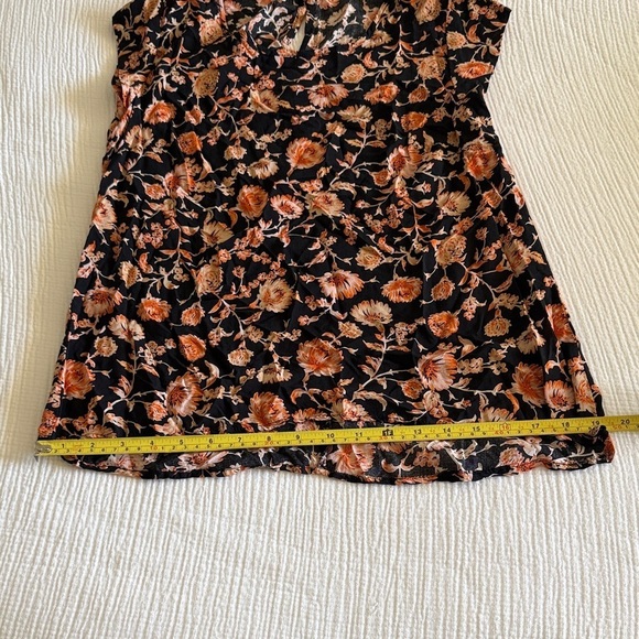 Christian Siriano Floral Blouse in Black and Orange / XS - Picture 6 of 12